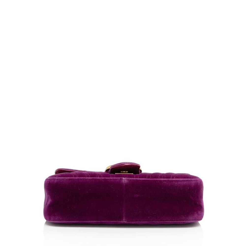 Gucci Matelasse Velvet GG Marmont Mini Flap  Bag - Picture 4 of 15